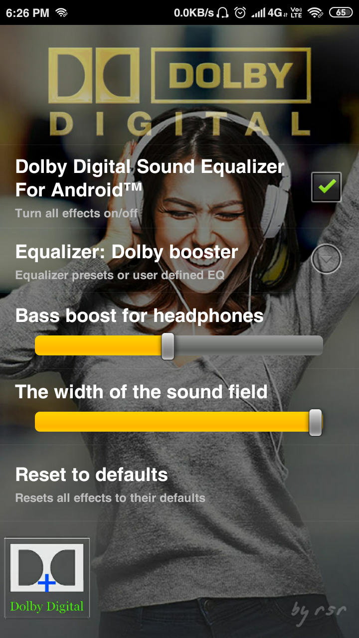 Dolby Digital Sound Equalizer v1.6 for Android Phone