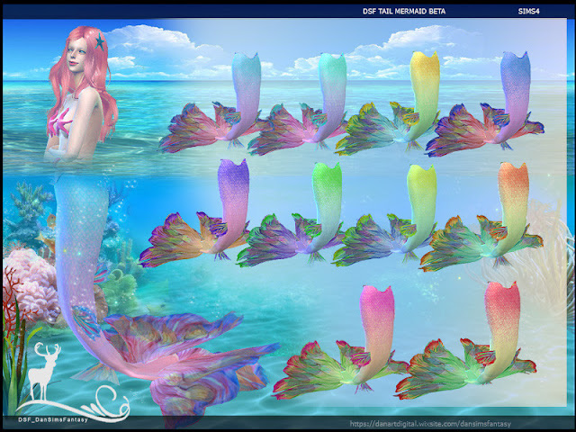 Хвосты и одежда для русалок The Sims 4 со ссылками на скачивание