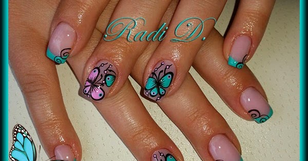 It`s all about nails: French with Butterflies