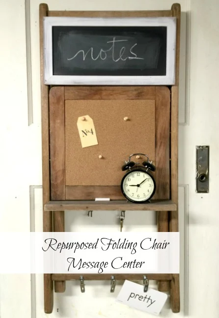 Repurposed Vintage Folding Chair Message Center www.homeroad.net