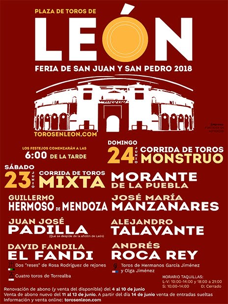 cartel toros Leon 2018