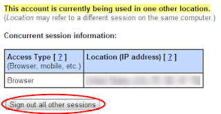 Sign out all other sessions