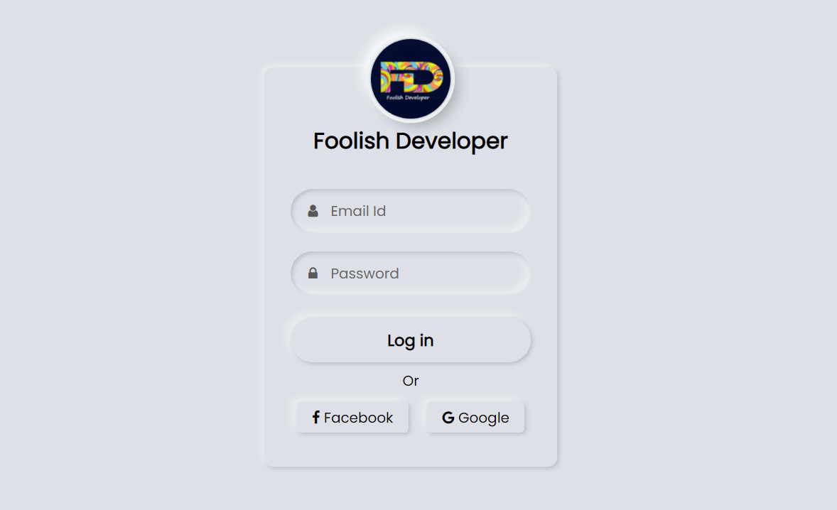 Neumorphism Login Form UI Design Using HTML and CSS