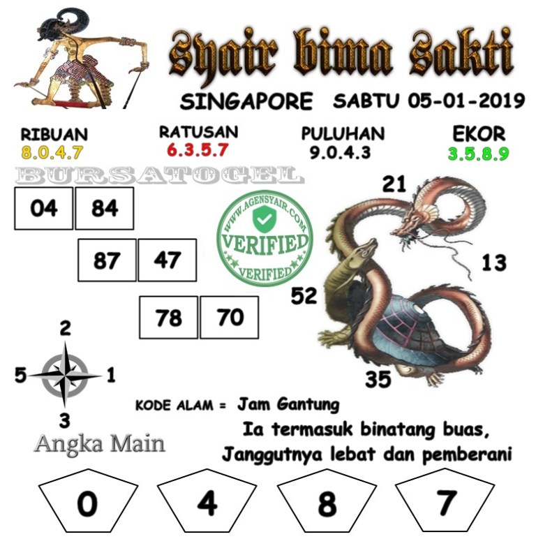 Forum Syair Gosyair SGP Sabtu 5 Januari 2019 GOsyair SEDIA KODE SYAIR
