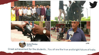 The students of the seventh semester of VVP Engineering College developed a hybrid bike.