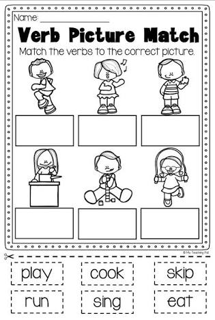 Action verbs worksheet grade 4 picture