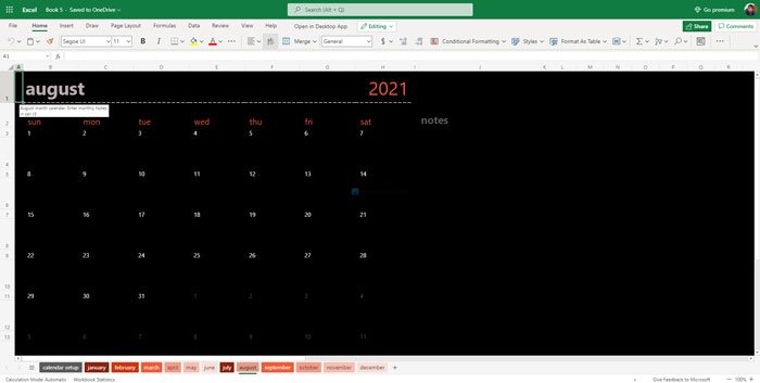 Các mẫu lịch Google Trang tính và Excel Online tốt nhất