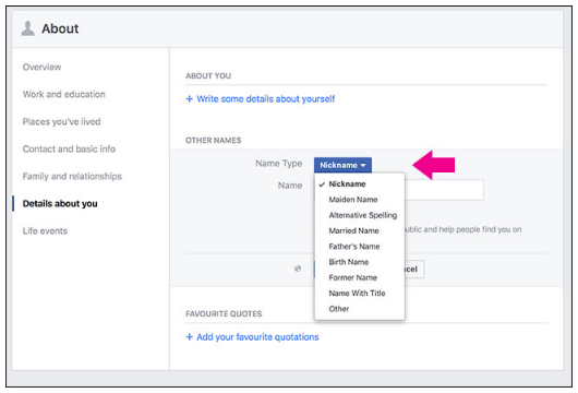 Can I Change My Name On Facebook Account