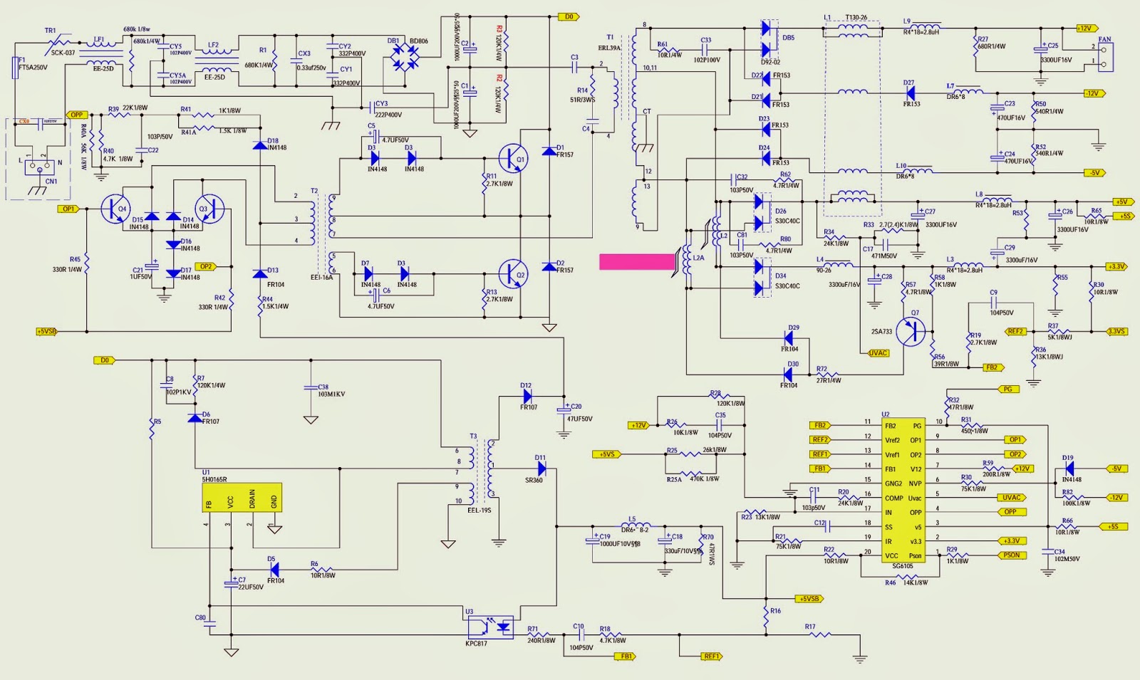 Electro help: ATX500T - ATX600T - SCHEMATIC - Computer Power Supply