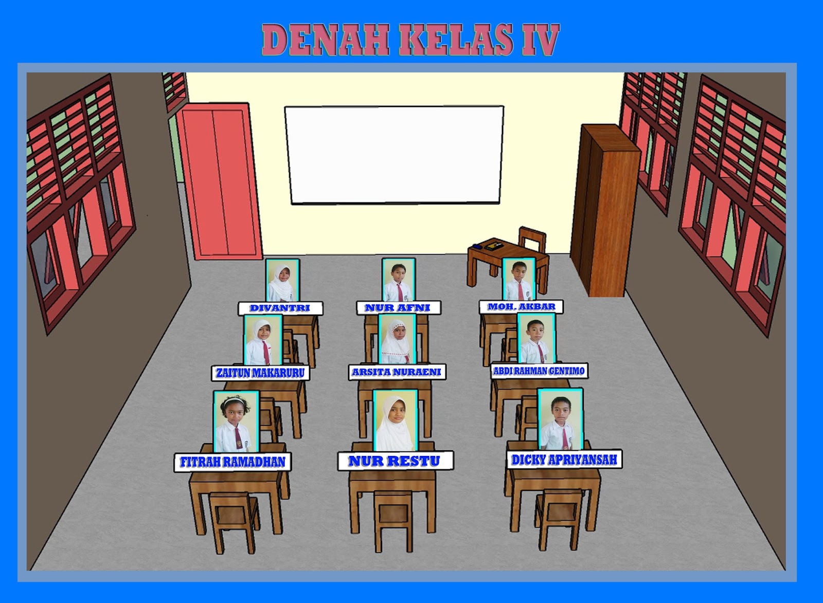 Contoh Denah Kelas Yang Bagus