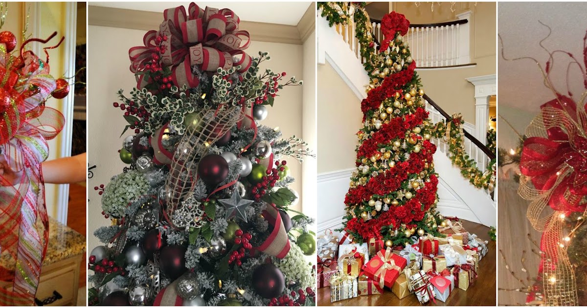 Aprende cómo hacer moños navideños de listón para decorar el árbol navideño  ~ 