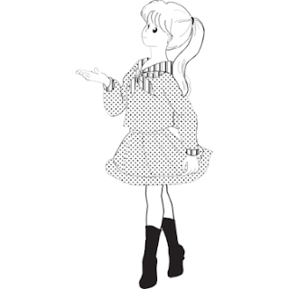 anime girl black and white art