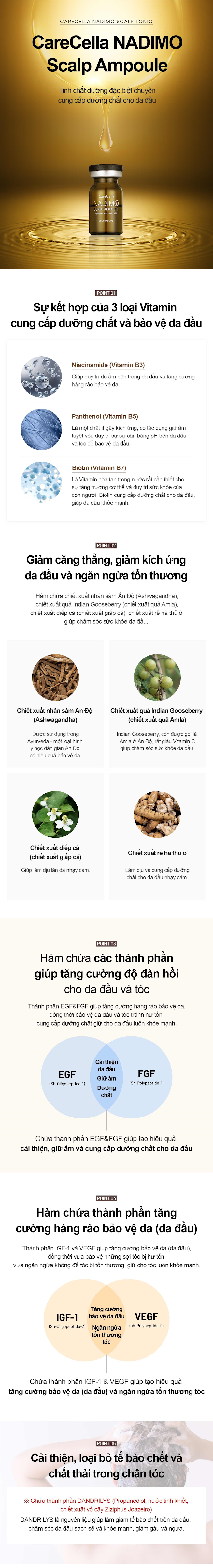 Carecella Nadimo Scalp Ampoule tinh chat duong dac biet chuyen cung cap duong chat cho da dau