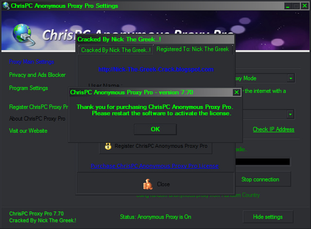 chrispc anonymous proxy registration