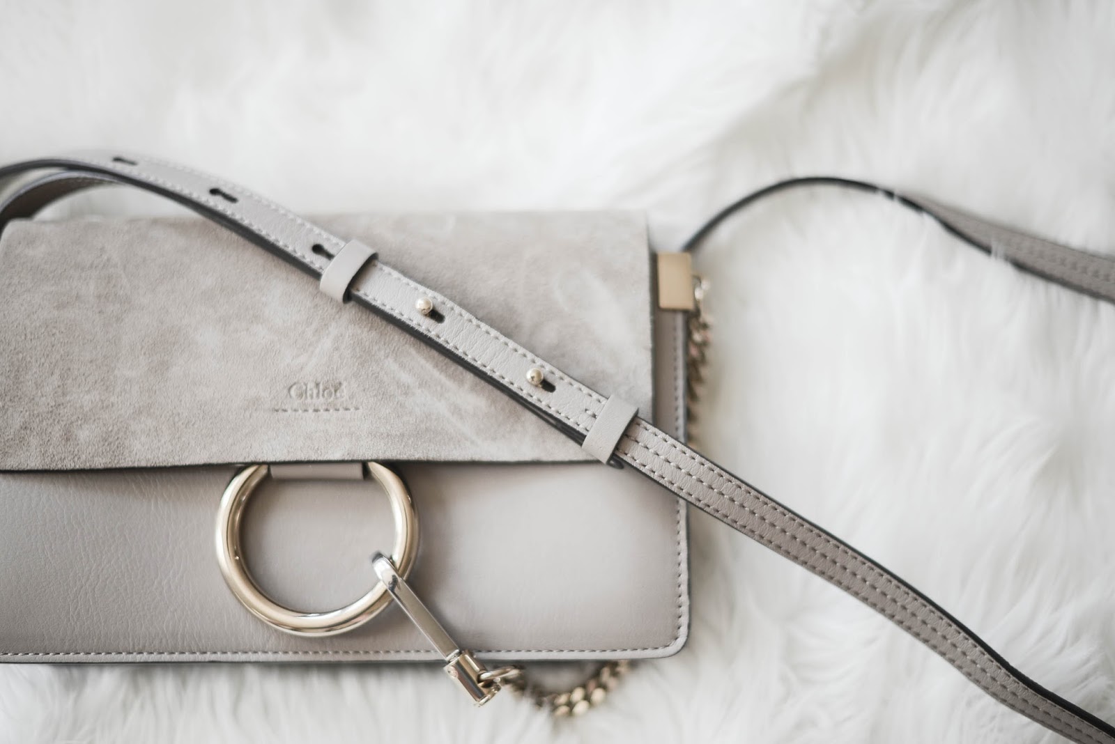 Chloe Motty Grey Leather Medium Faye Day Bag - Yoogi's Closet