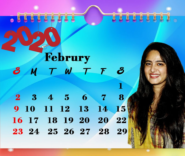 2020 Februry Calendar Anushka