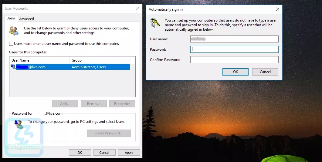 Cara menghilangkan atau Menon-Aktifkan Login Password Windows 10