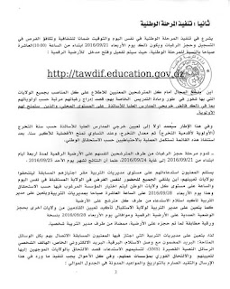 جديد التدابير الخاصة باستغلال القائمة الإحتياطية الوطنية لمسابقة توظيف الأساتذة بعنوان 2016 4