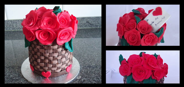 bolo amor flor dia dos namorados / Love cake flower valentine