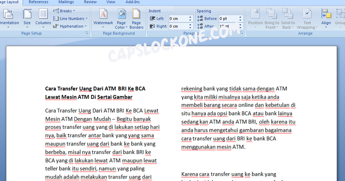 Cara Membagi Satu Lembar Kerja MS Word Menjadi Dua Bagian