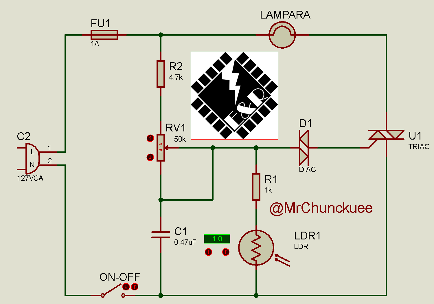 con triac luz nocturna