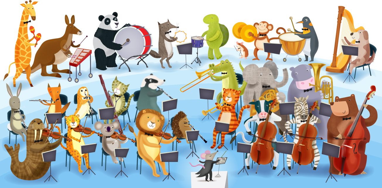 Веселый оркестр музыка. Животные музыканты. Животные с инструментами. Звери музыканты. Веселые музыканты.