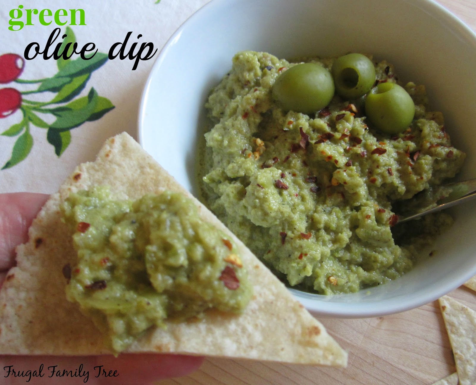 Green Olive Dip With Lindsay Olives sponsored Frugal Family Tree