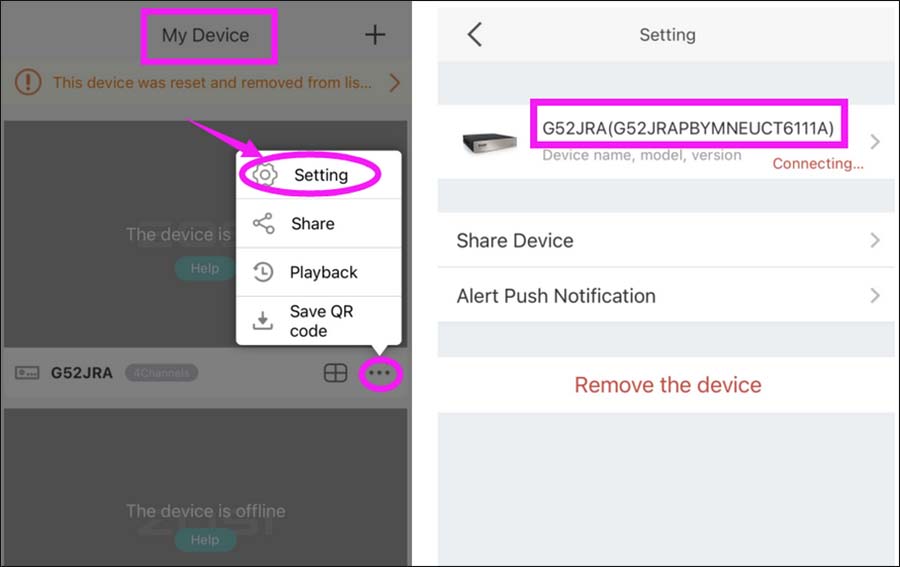 How to find Zosi Device ID or UID