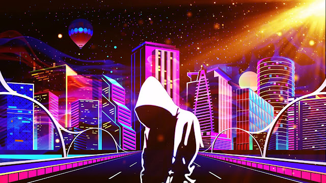 Neon City Hoodie Guy Wallpaper Neon City Hoodie Guy Wallpaper