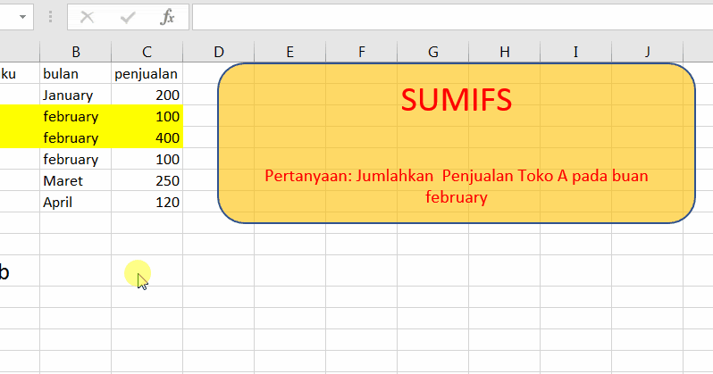 Cara menggunakan fungsi atau rumus SUMIFS