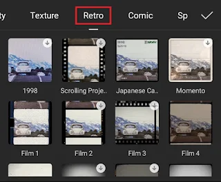 tap the retro capcut effect category