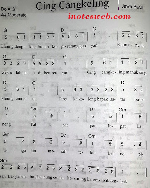 not lagu cing cangkeling