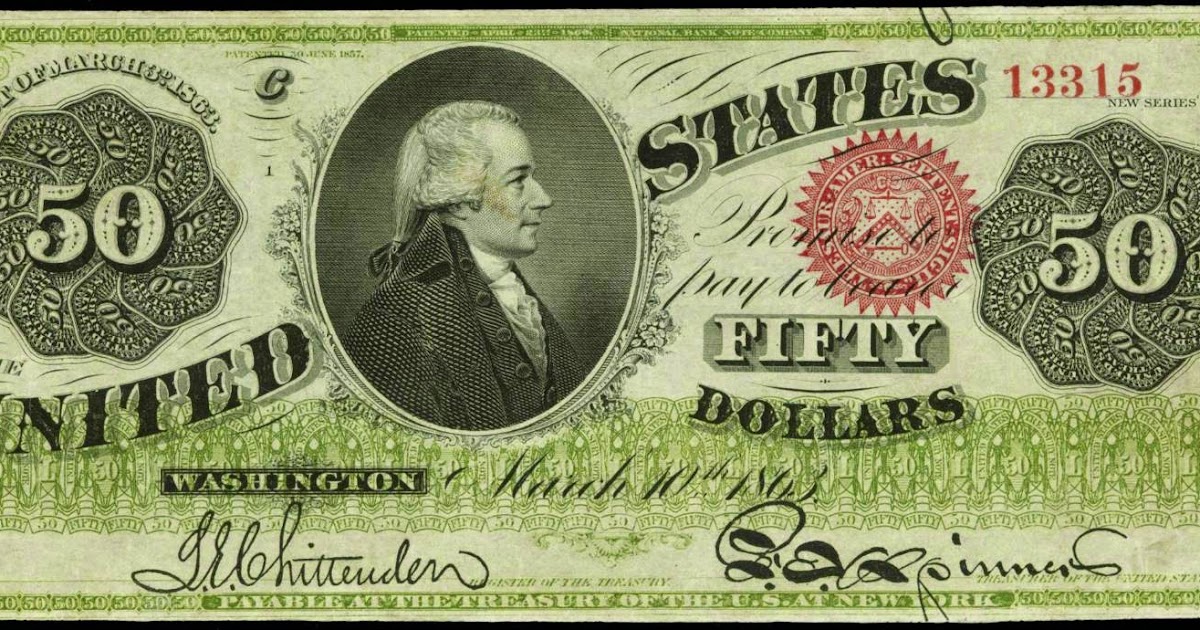 1863 Fifty Dollar Legal Tender NoteWorld Banknotes & Coins Pictures Old Money, Foreign