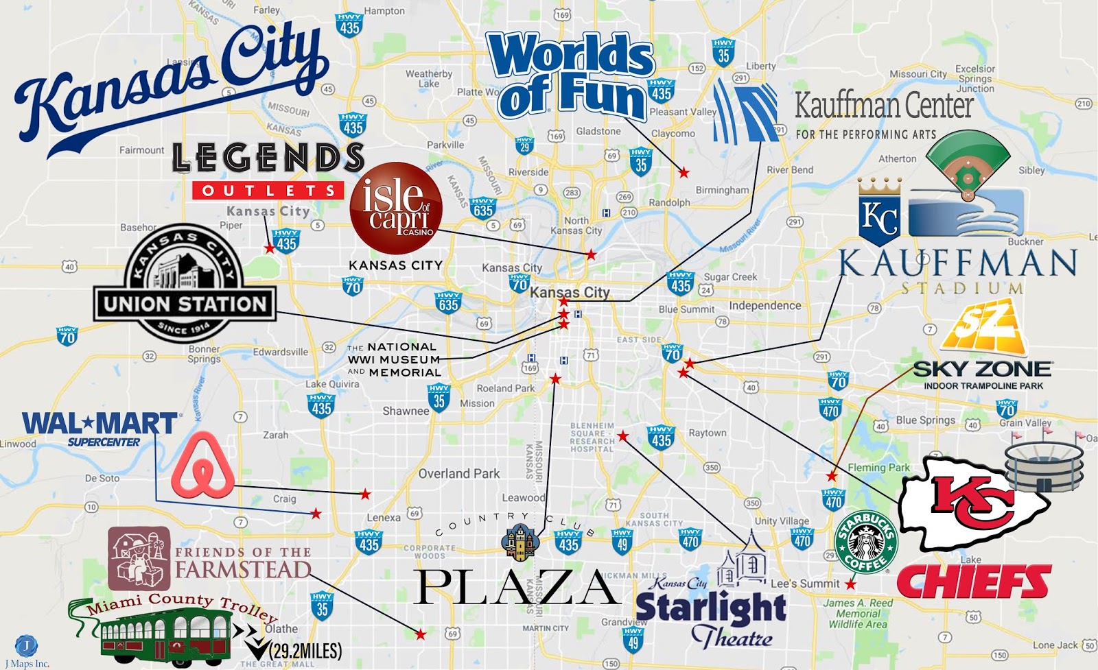 Kansas City Air BNB Tourist Map $30.00USD