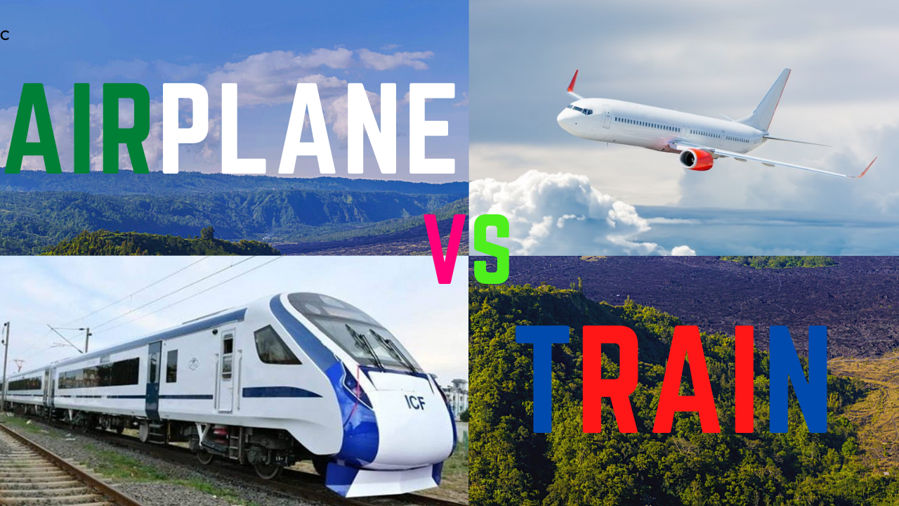 Compare and contrast train and airplane