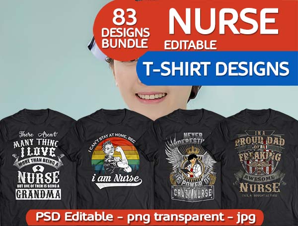 nurse tshirt design bundle