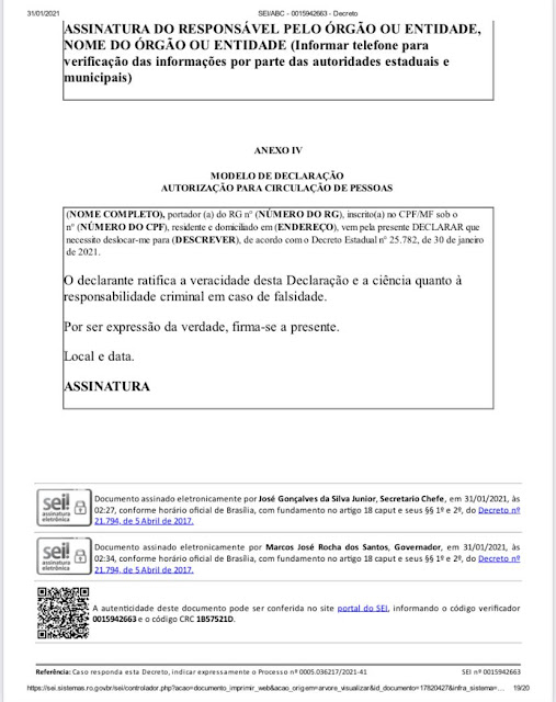 Novo decreto mantém Porto Velho e outras 11 cidades na Fase 1 e determina toque de recolher das 21h às 6h 40 Novo decreto mantém Porto Velho e outras 11 cidades na Fase 1 e determina toque de recolher das 21h às 6h