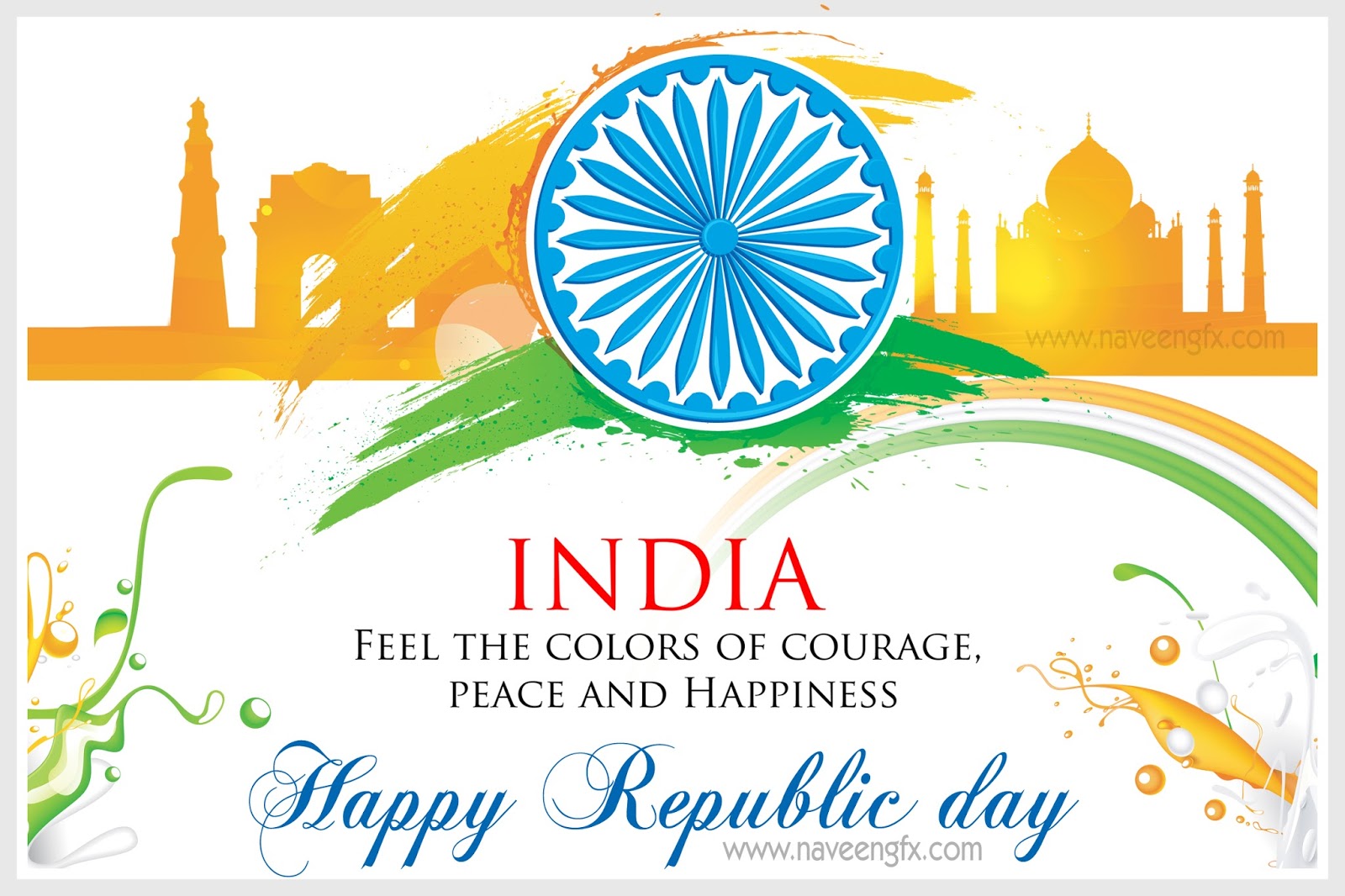 happy republic day indian flag splashes quotes and sayings | naveengfx