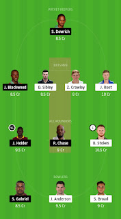 England Vs West Indies 2nd Test Match Dream11 Fantasy Team Prediction