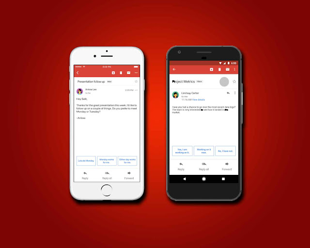 Gmail For Android And iOS Adds 'Smart Reply' Feature