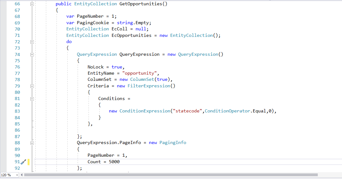Pagination using Query Expression in D365
