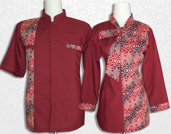 10 Model  Baju  Batik Kantor  Kombinasi Polos  Terkini 1000 