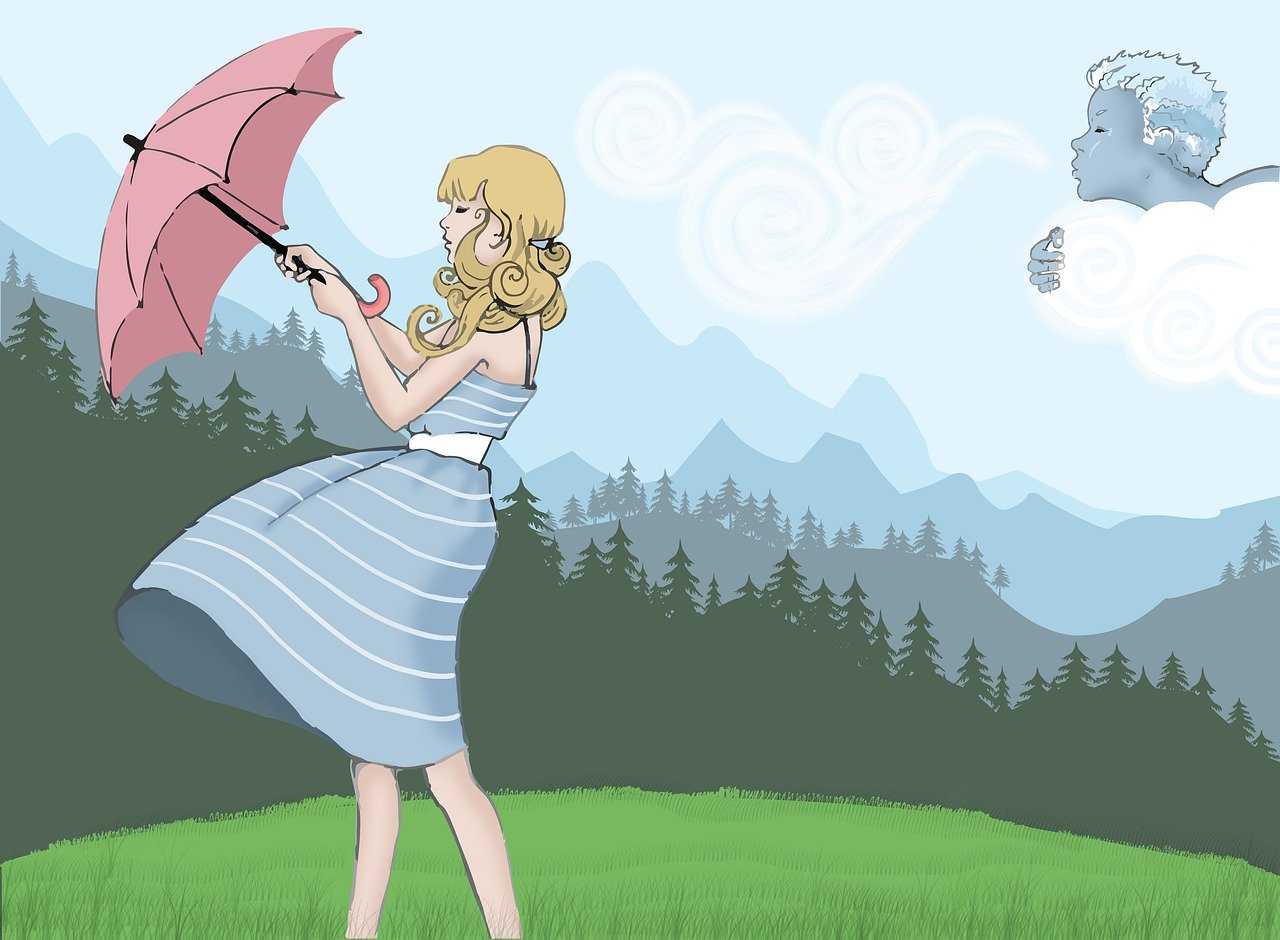 Дули до утра ветра. Девочка с зонтом. Девушка с зонтиком. Девочка - ветер. Девочка с зонтиком и сильный ветер.