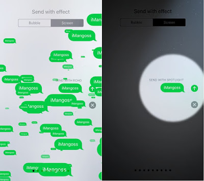 Apple has added two new 'Echo' and 'Spotlight' full screen effects to Messages app in iOS 11 beta. Earlier in iOS 10, Apple has Screen Effects and Bubble Effects in the Message app