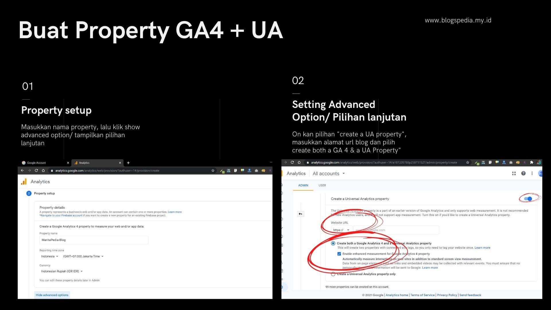 buat property GA4 dan UA