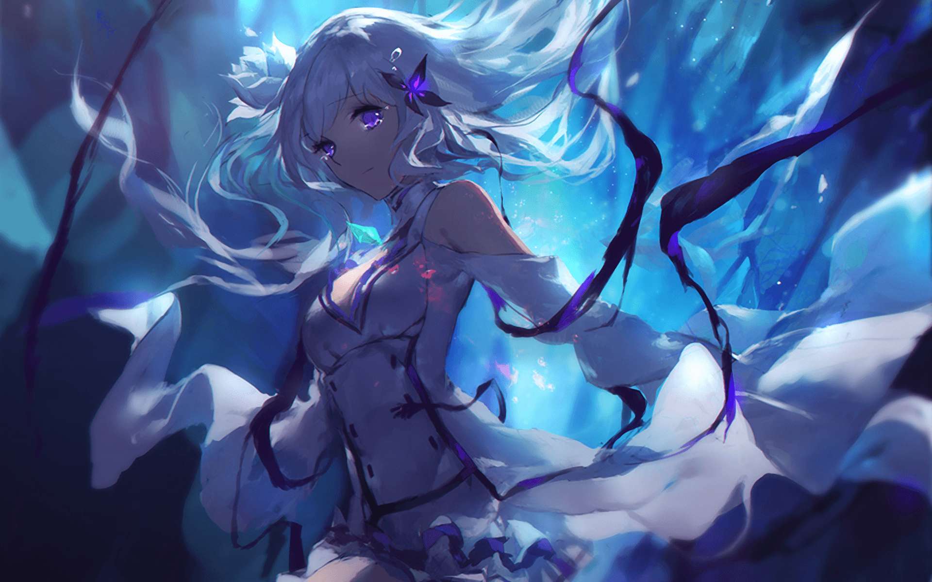 Emilia Re:Zero Anime Wallpaper HD desktop android