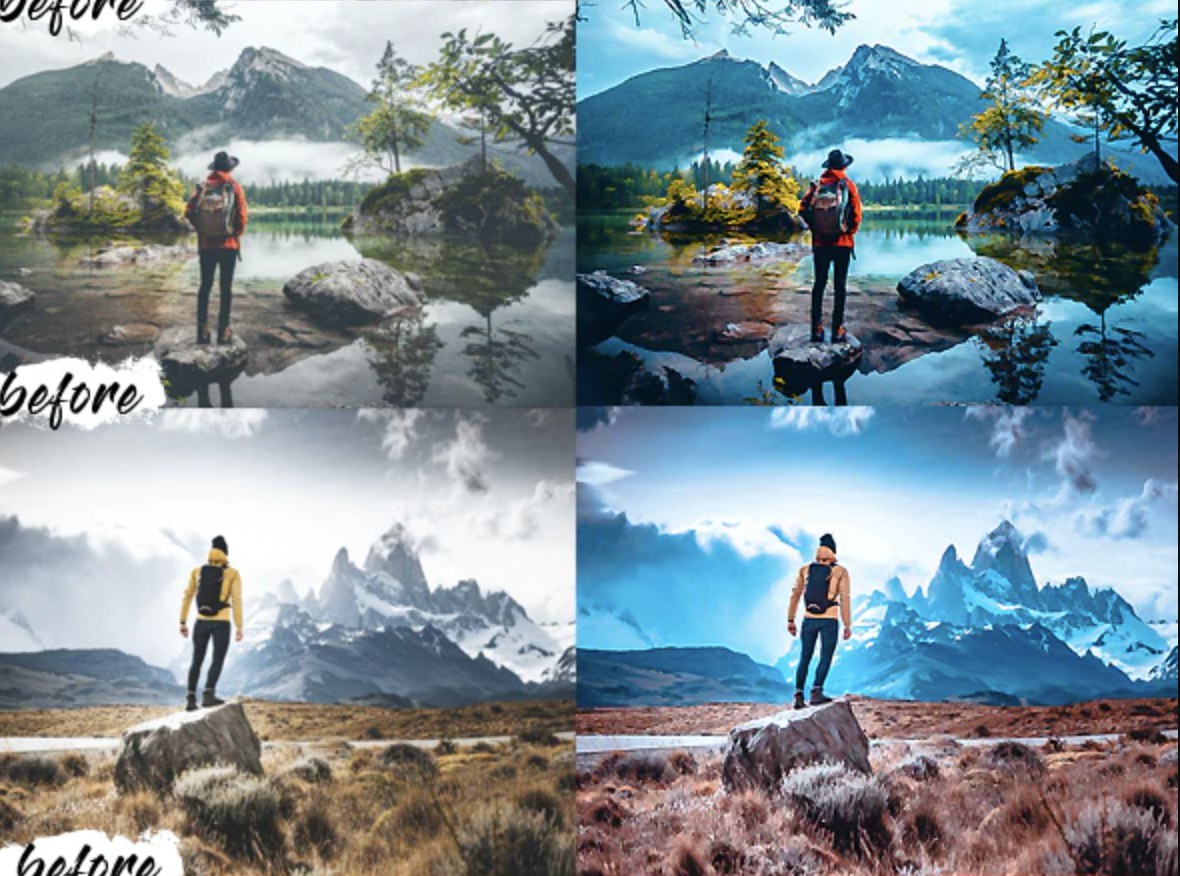 Landscape Camera Raw Presets + Mobile & Desktop (XMP, LR, DNG)