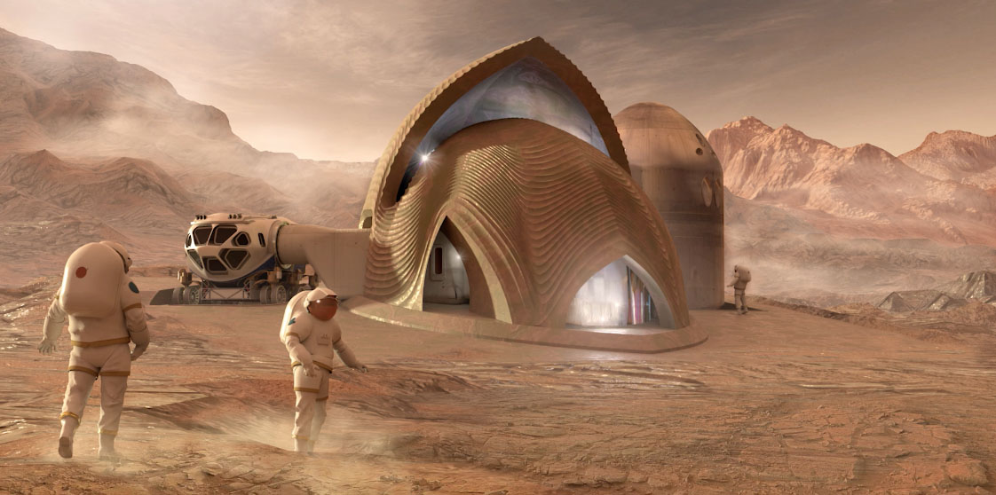 3Dprinted home on Mars by SEArch+/Apis Cor human Mars
