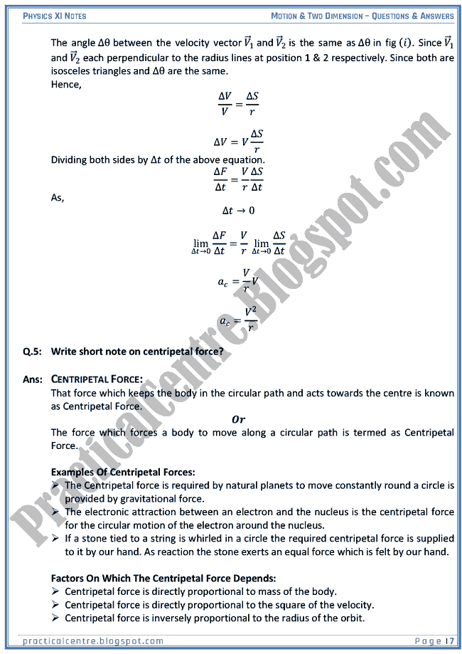 motion-and-two dimension-questions-and-answers-physics-xi