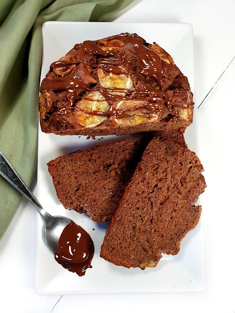 cake banane chocolat sans gluten, sans lactose, sans oeuf, allégé , végan